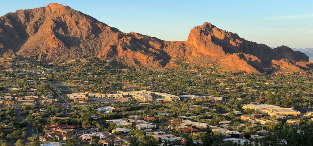 view of Camelback Mountain in Paradise Valley AZ