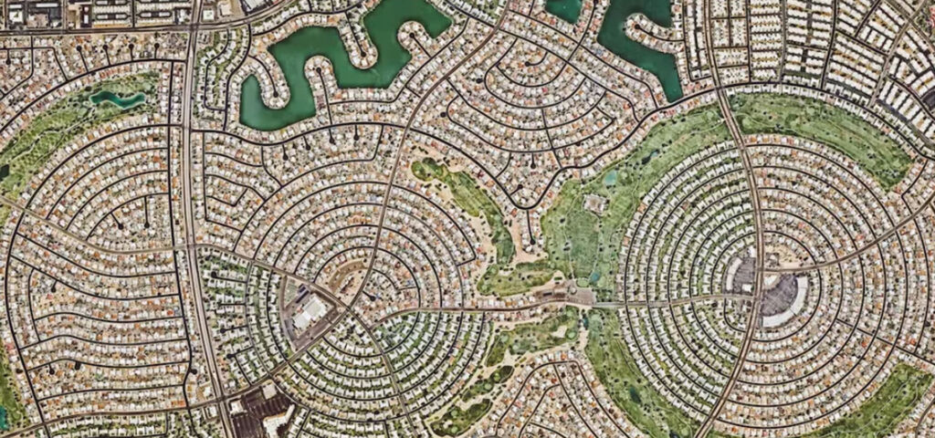 birdseye view of the layout of Sun City in Arizona