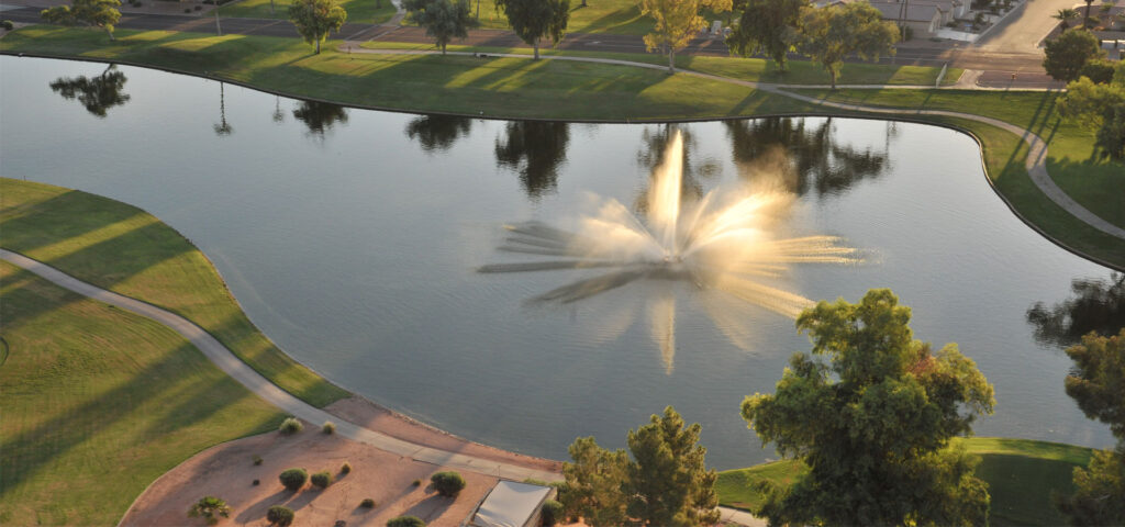 Center town fountain in Sun Lakes, AZ