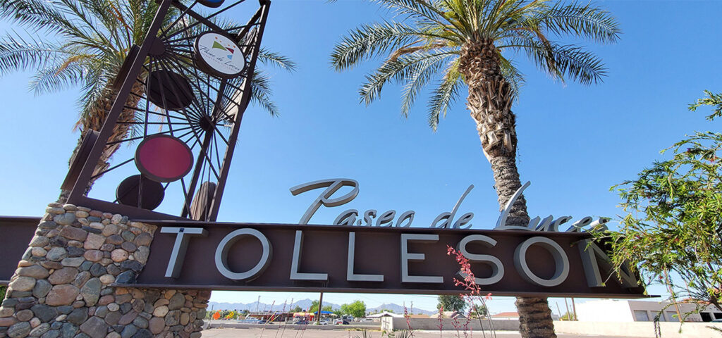 View of Tolleson city landmark sign